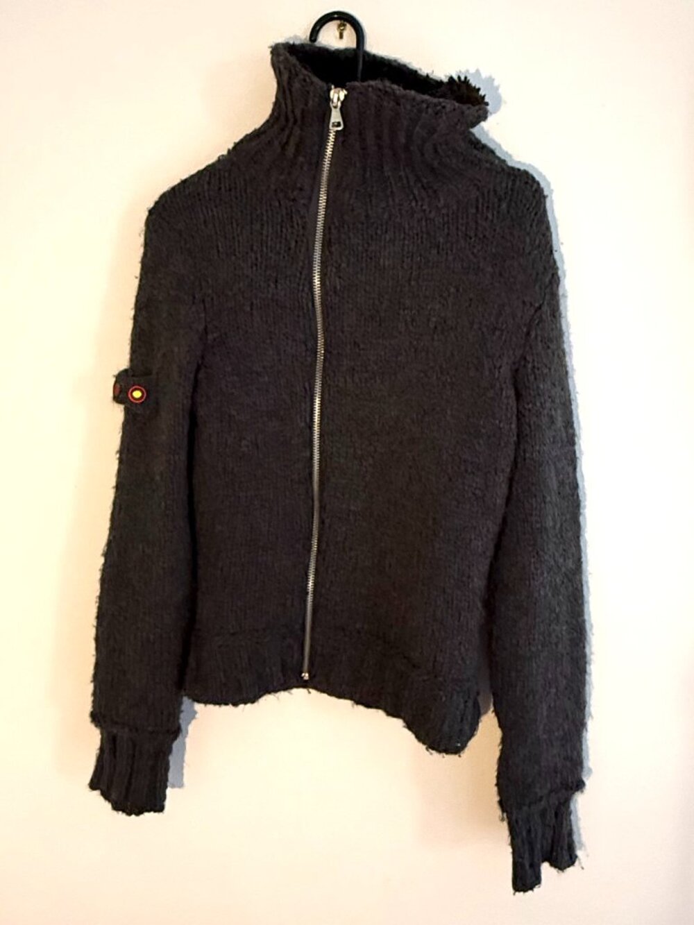 Miss Sixty super warm charcoal grey asymmetrical jacket